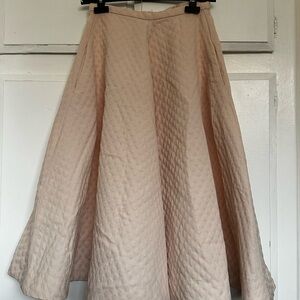 H&M Textured Pink/Cream A-Line Skirt